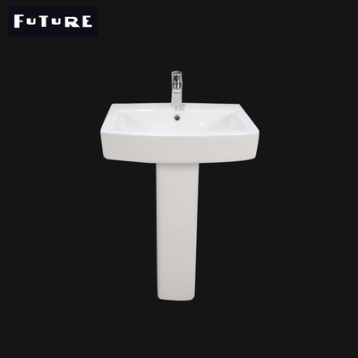Solid Surface Small Square Cokole Umywalka Pojedyncza umywalka 450mm Umywalka na cokole